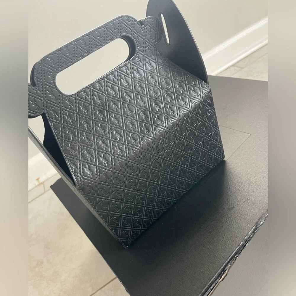 YSL Bag Saint Laurent Take-Away Leather Tote Bag Black Rare Authentic - Picture 4 of 9